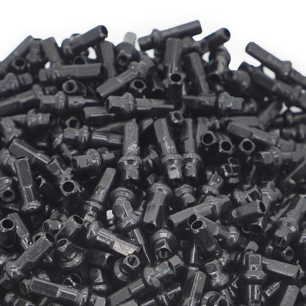 Sapim Speichennippel, Schwarz, Alu, 16 mm, Polyax, double square, secure lock