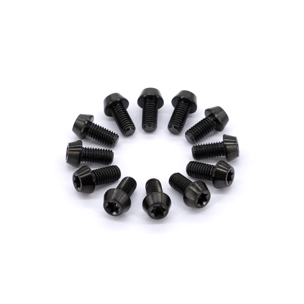[1002698] Titanium Rotor Bolt Set (12x M5x10) (Black)